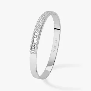 1.24ctw White Gold Diamond Bangle Bracelet