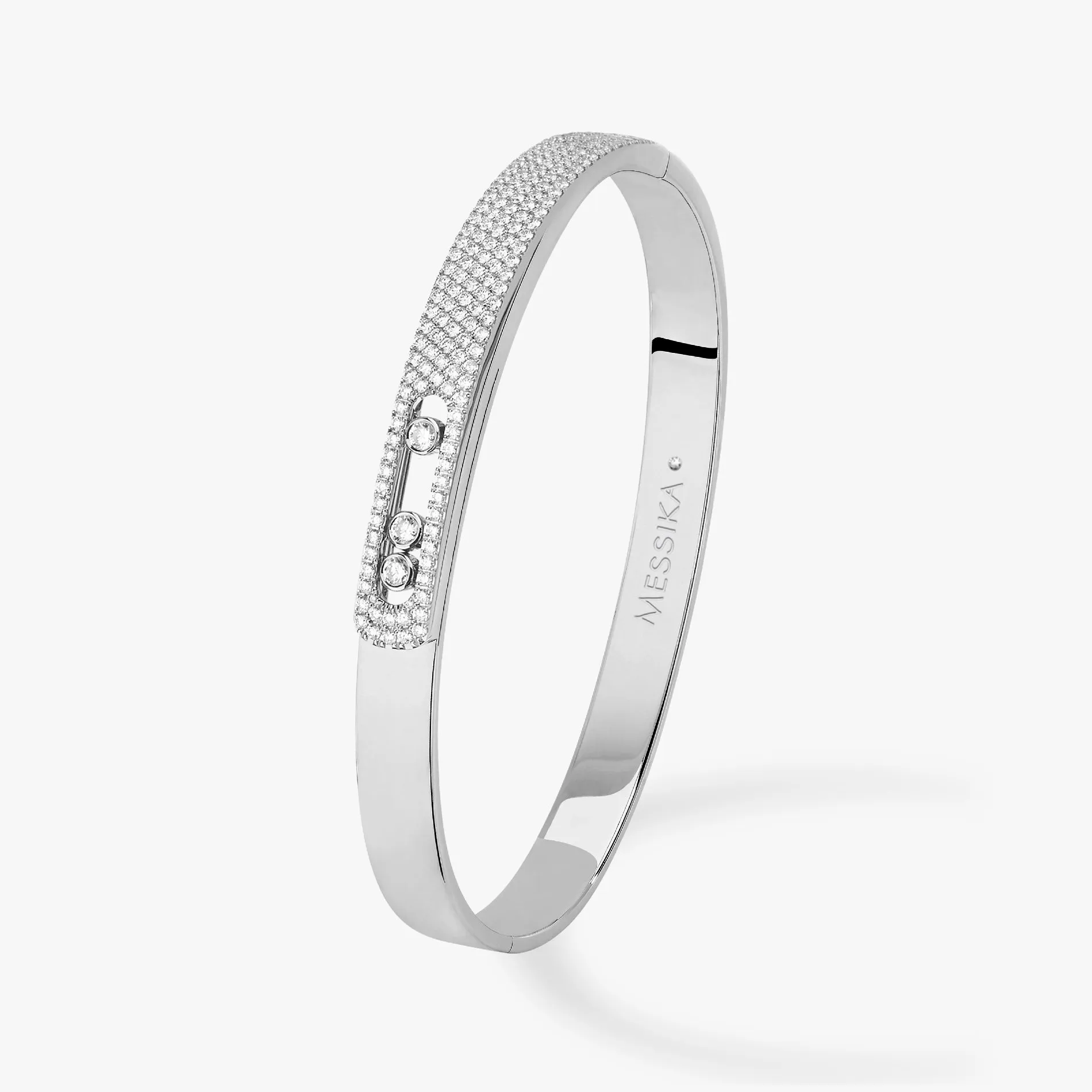 1.24ctw White Gold Diamond Bangle Bracelet