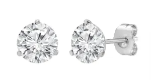 14K White Gold 0.75ctw Round Lab Diamond Solitaire Stud Earrings