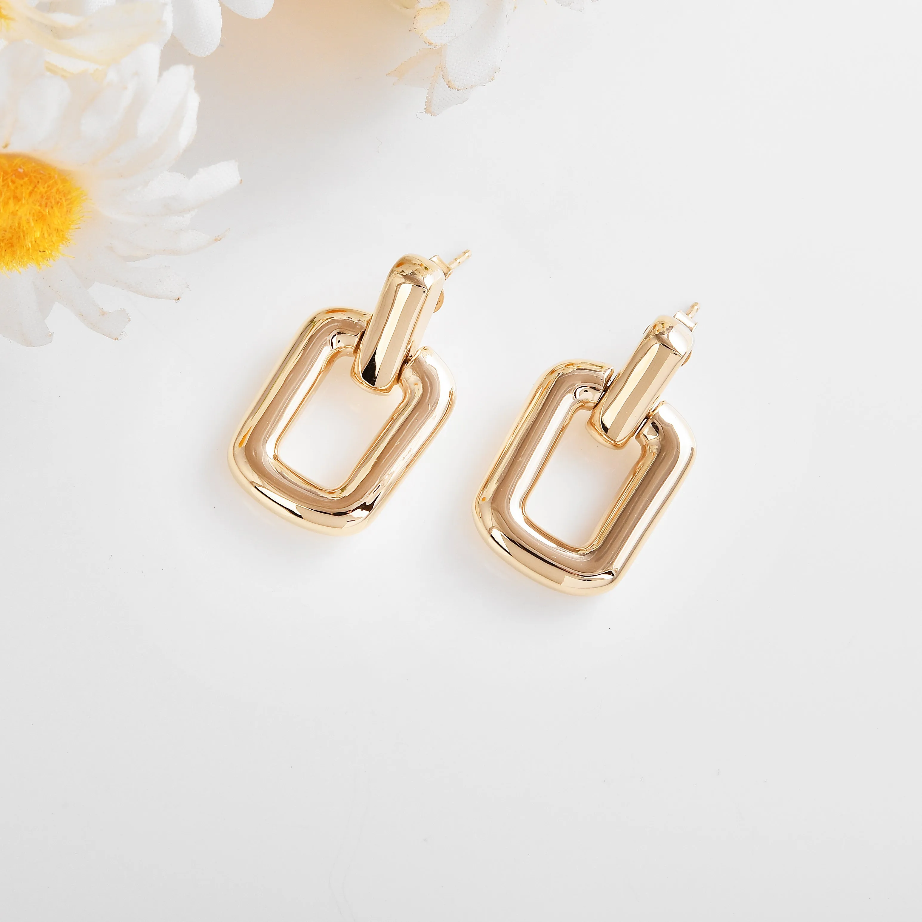 18K Gold Vermeil  Link Earrings