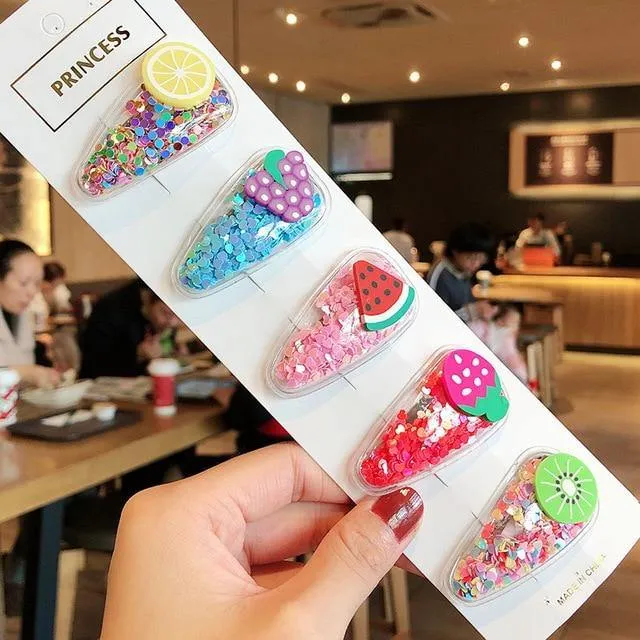 1Set Girls Cute Cartoon Animal Fruit Colorfur Hairpins Children Sweet Hair Clip Headband