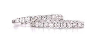 3.36ct tw Ladies Diamond Oval Hoop Earrings