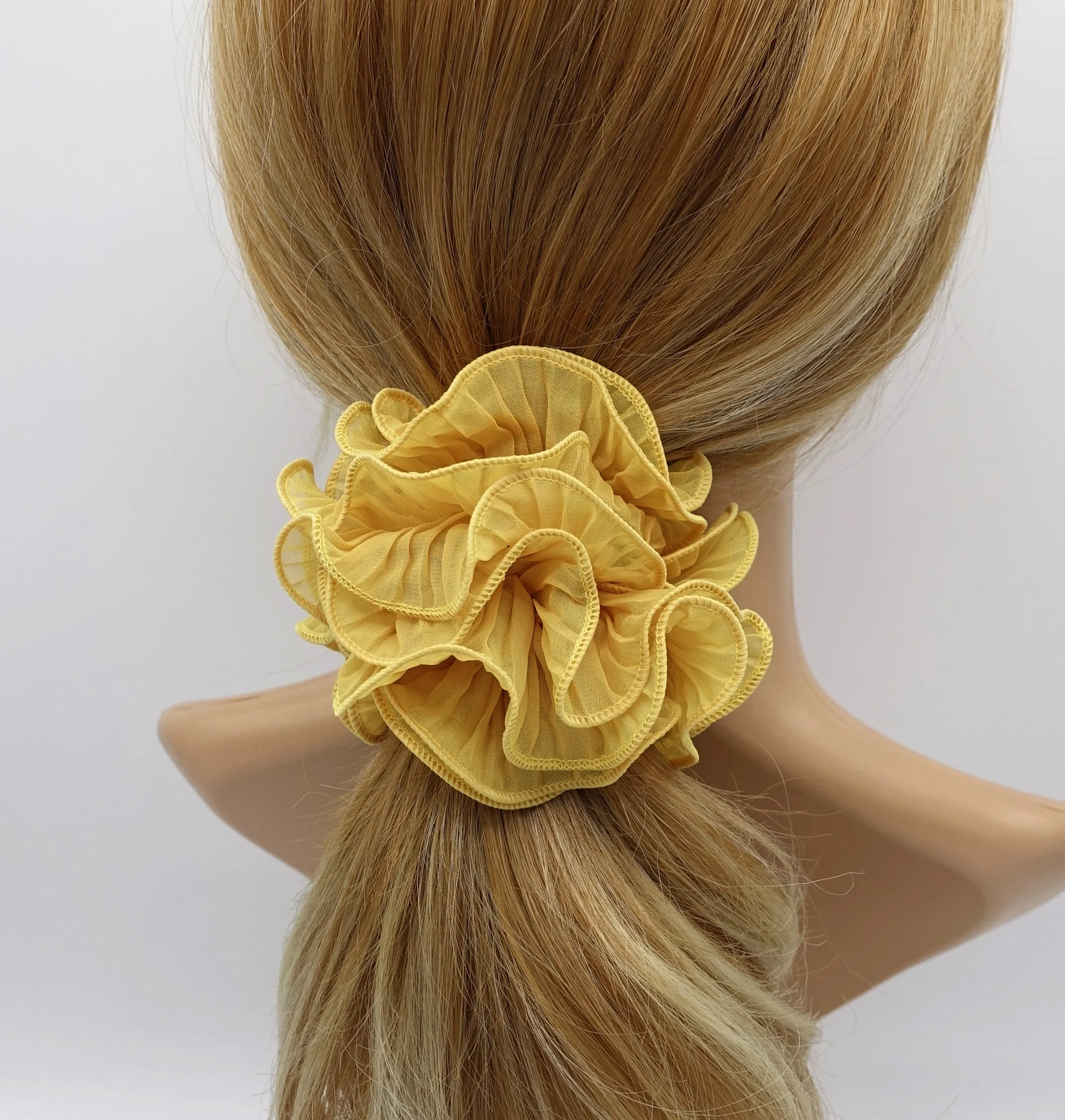 4 edges pleated scrunchies colorful scrunchie woman hair elastic accessory