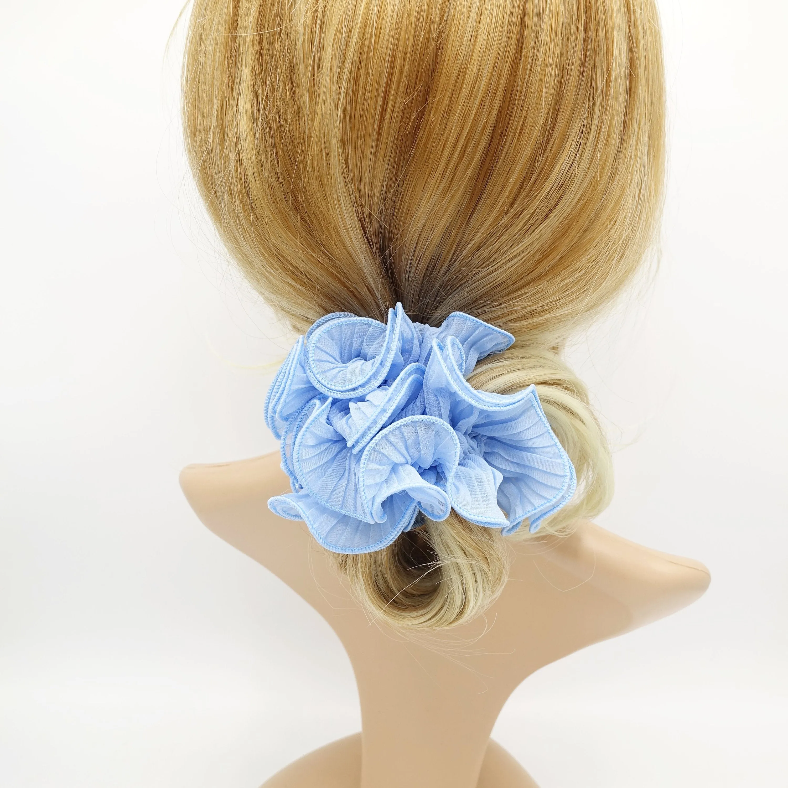 4 edges pleated scrunchies colorful scrunchie woman hair elastic accessory