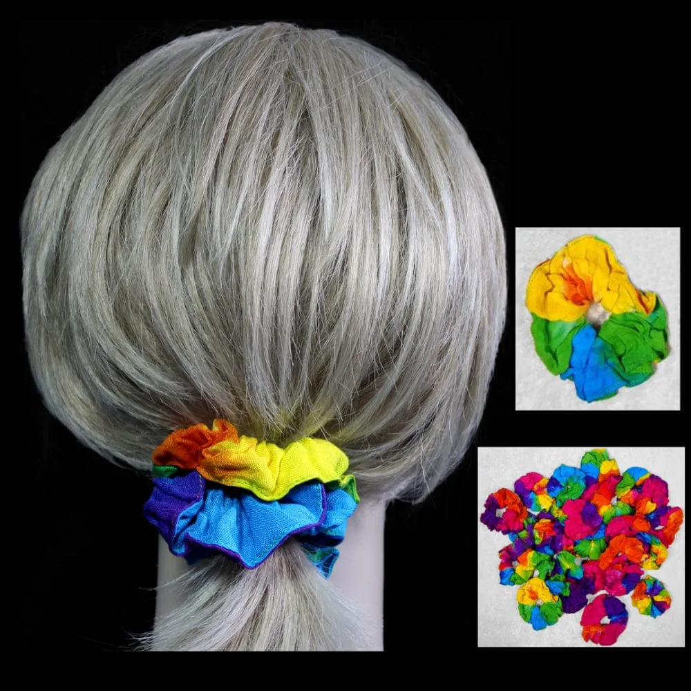 50 Assorted Rainbow Spiral Tie-Dye Hair Scrunchies ($0.79 each)