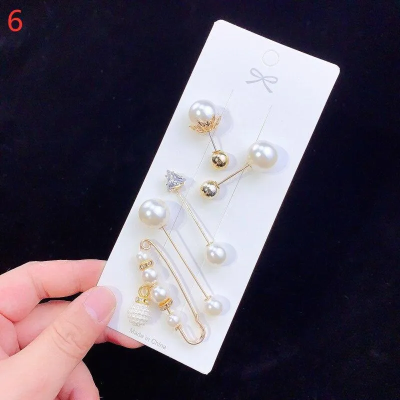 6pcs Enamel Hijab Brooches Pin