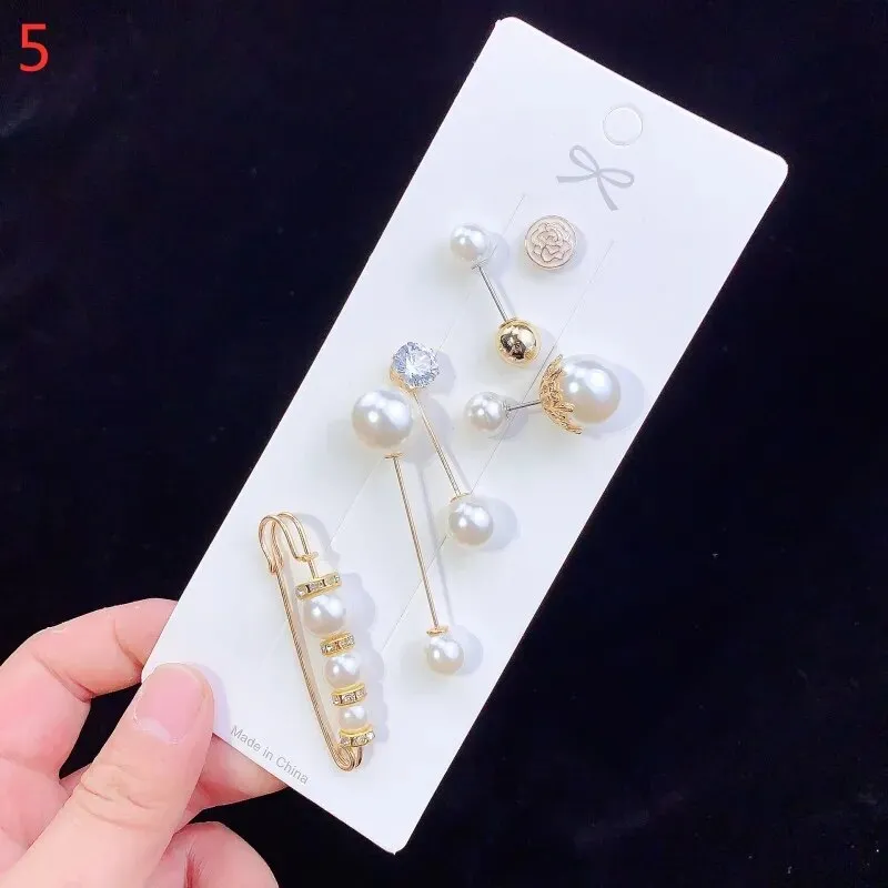 6pcs Enamel Hijab Brooches Pin