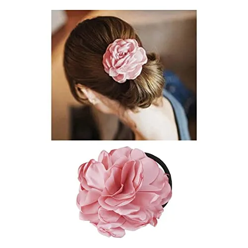 8 Pack Colorful Handmade Flower Hair Bow Elastic Stretchy Rubber Band Ponytail Scrunchies