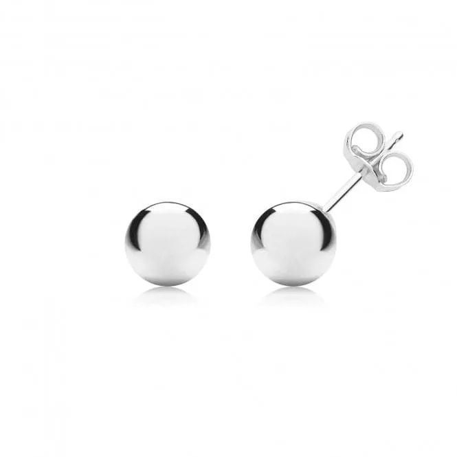 9ct  White  Gold  6mm  Ball  Stud  Earrings  ES204W