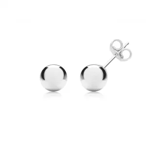 9ct  White  Gold  6mm  Ball  Stud  Earrings  ES204W