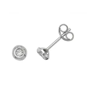 9ct  White  Gold  Zirconia Stud  Earrings  ES394W