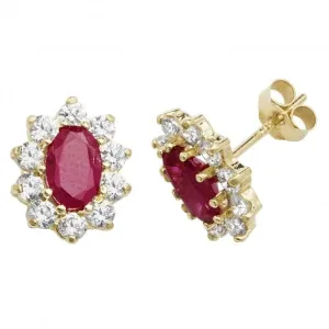 9ct Yellow Gold Ruby Stud Earrings ES545RB