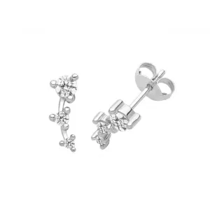 Acotis Silver Stud Earrings Graduated Zirconia G51318