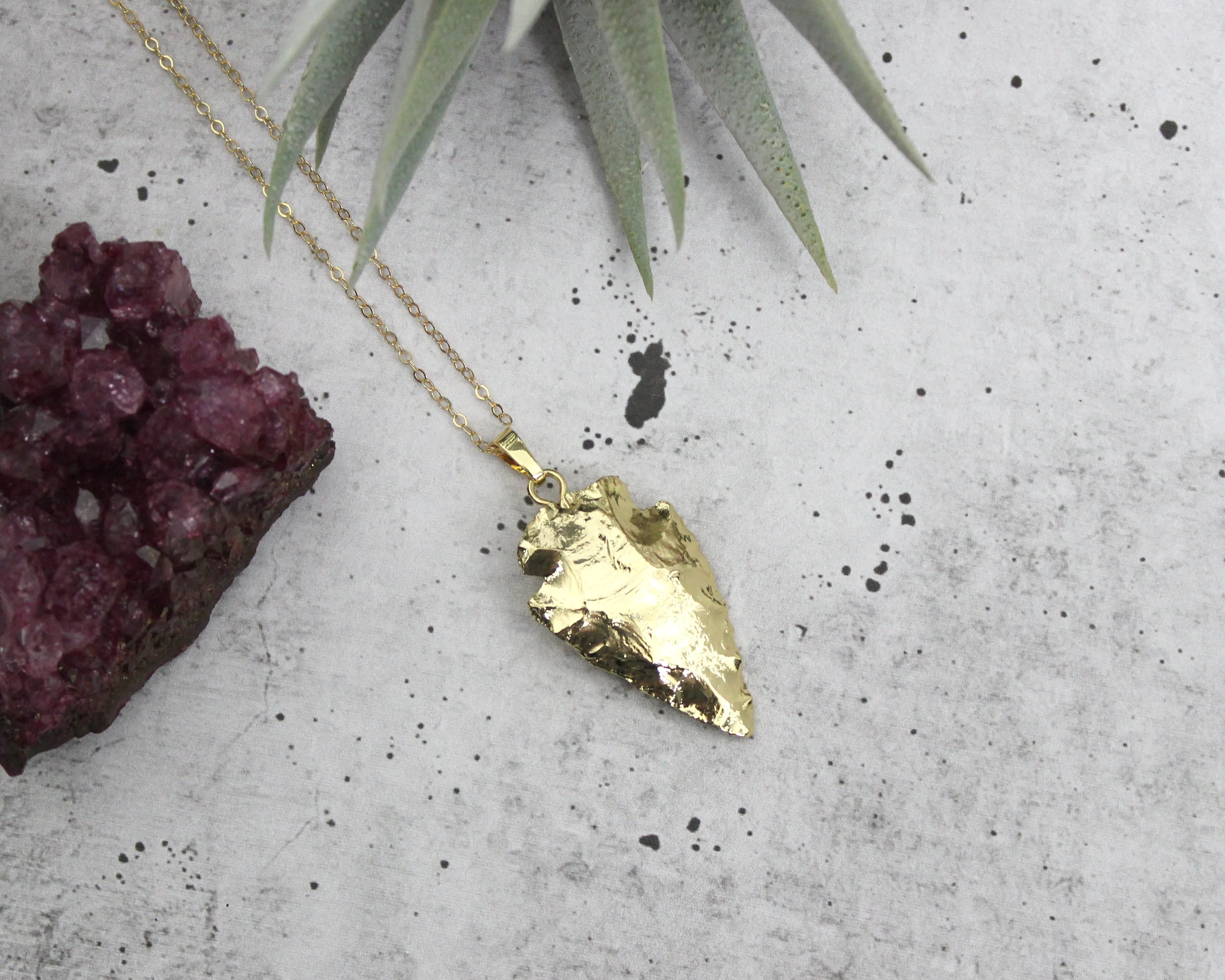 Always Admire // Arrowhead Necklace, 24k Gold Plated, Modern Bohemian // BH-N006