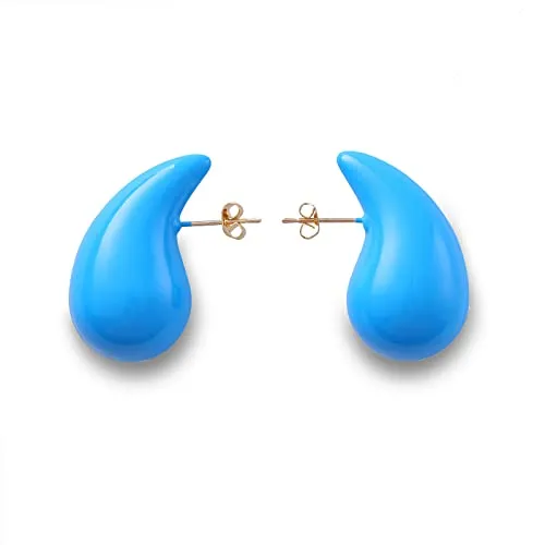 Apsvo Earring Dupes Chunky Gold Hoop Earrings for Women, Tear Drop Dangle Earrings, Teardrop Lightweight Water Drop Earrings for Women Girls Fashion Trendy Hypoallergenic Jewelry