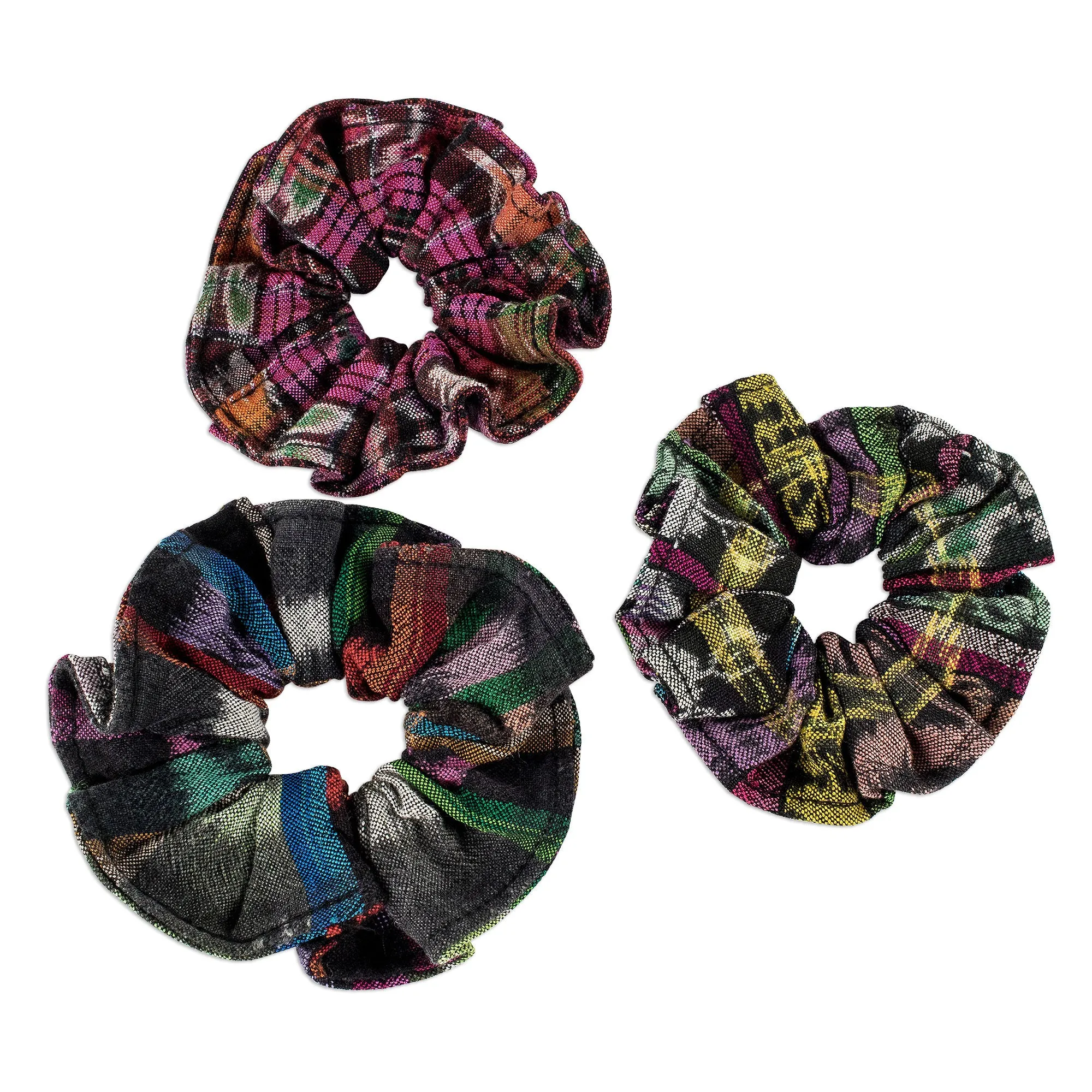 Artisan Crafted Cotton Scrunchies (Set of 3) - Tradition | NOVICA