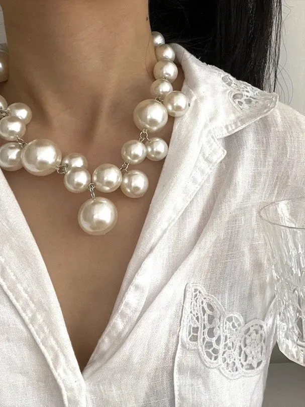 Ashore Shop Bead Collar Chain Pearl Imitation Choker Necklace