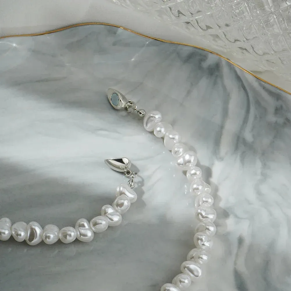 Asymmetrical Pearl Choker Wedding Jewelry Gift Necklace