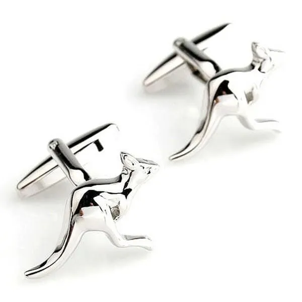 Australian Silver Kangaroo Cufflinks