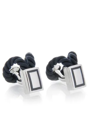 BABETTE WASSERMAN ROPE Wrap Navy Cufflinks