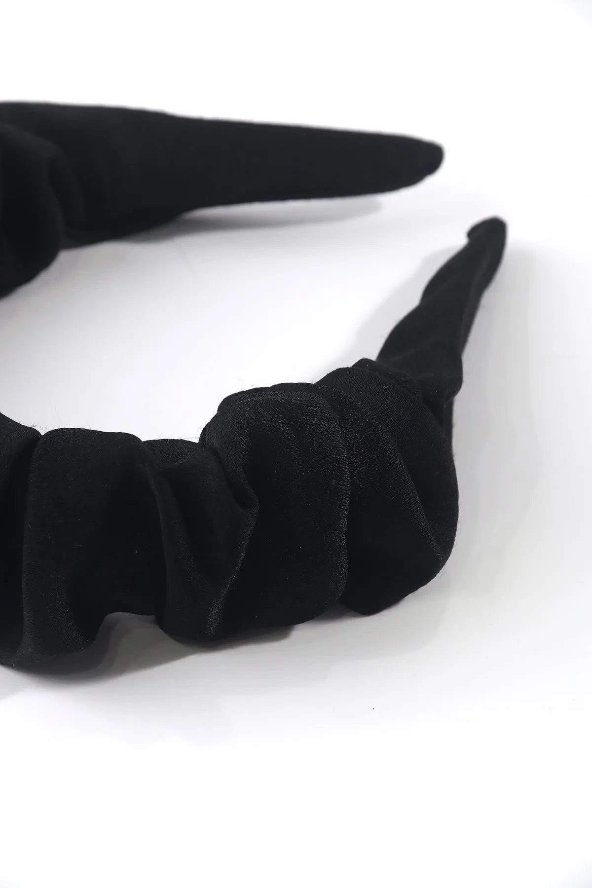 Black Ruched Fabric Hairband