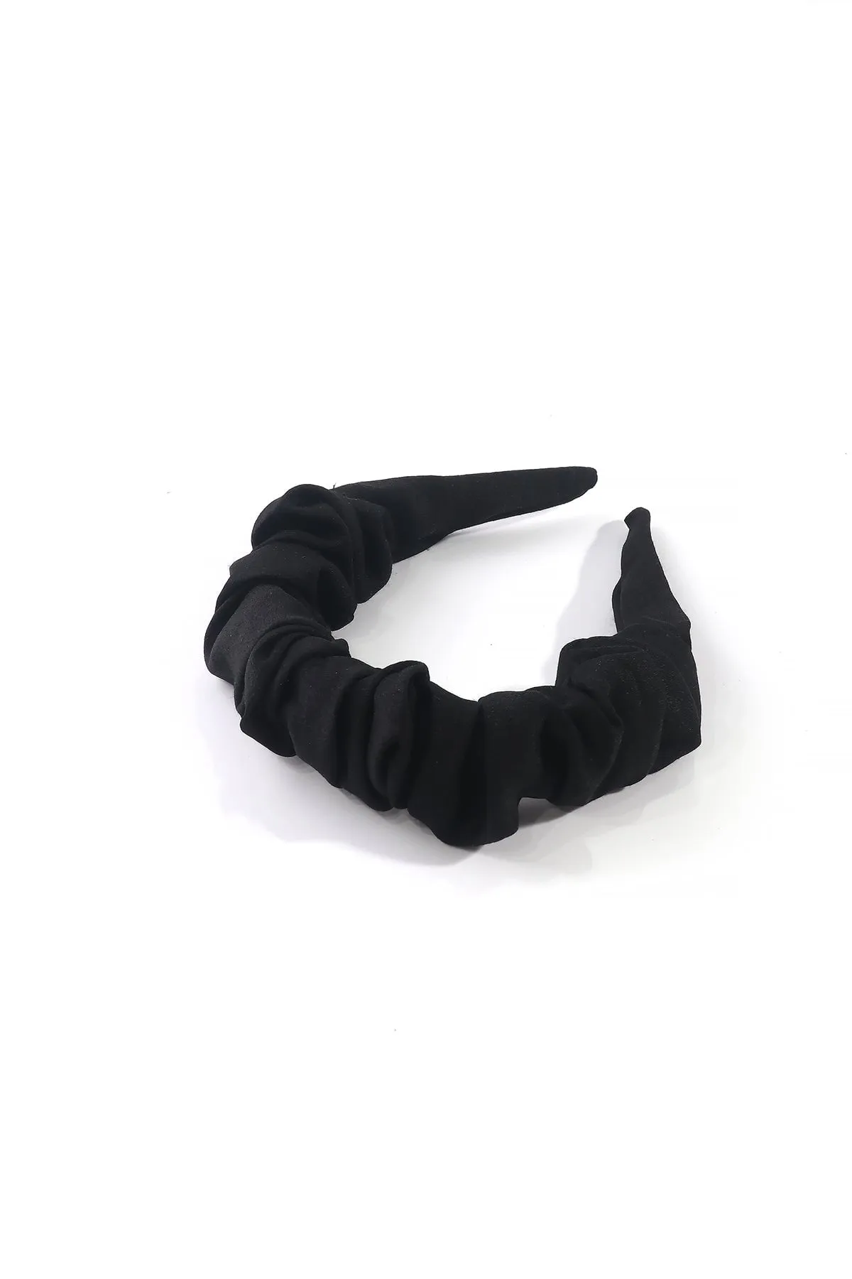 Black Ruched Fabric Hairband