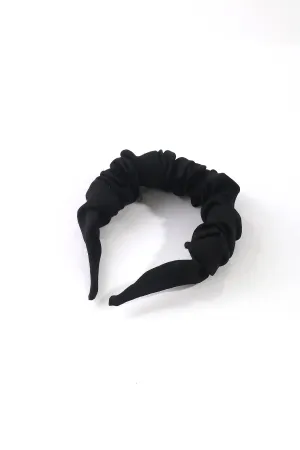 Black Ruched Fabric Hairband