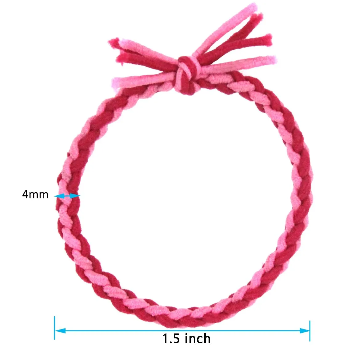 Braided Elastic Hair Ties Hair Ropes Rubber Bands Ponytail Holder Thick Thin Hair Scrunchies Accessories for Women Girls (Random Color) Pack of 100