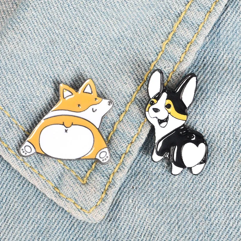 Butts Dog Enamel Brooches Pin