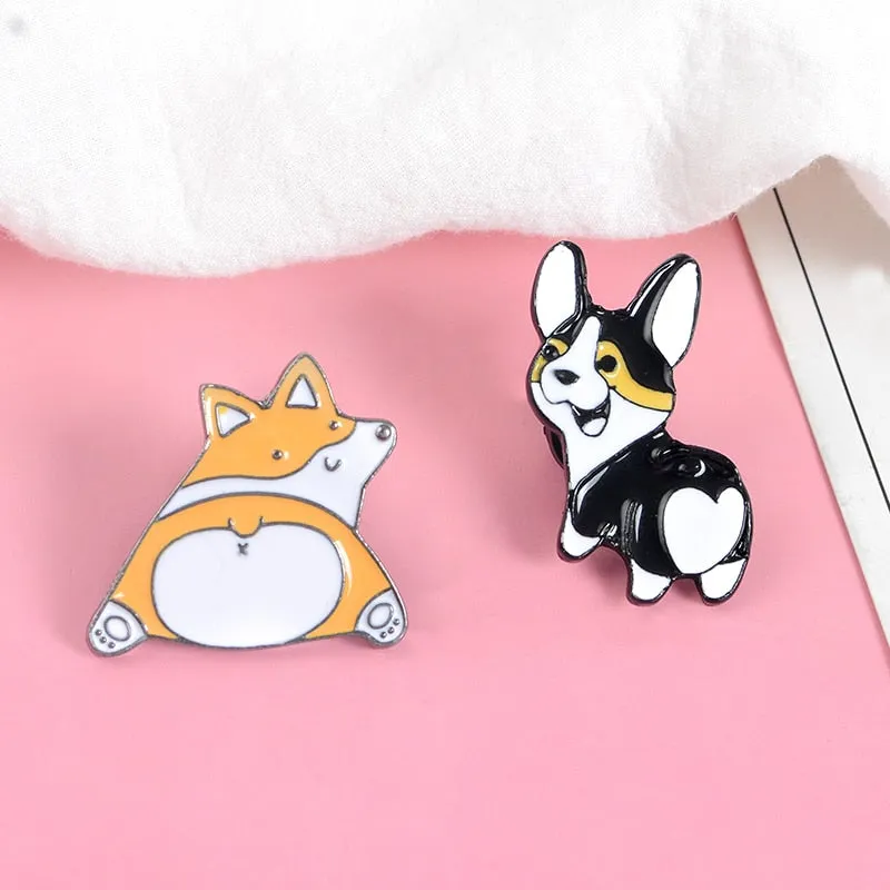 Butts Dog Enamel Brooches Pin