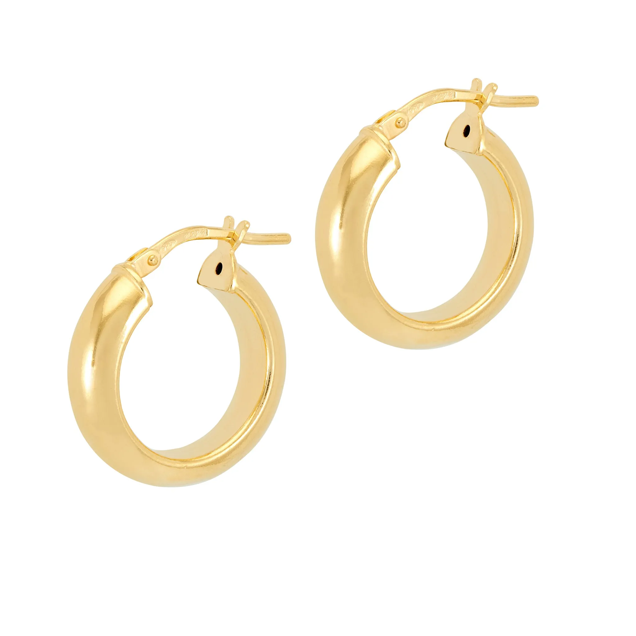 C-Curve Hoop Earrings - Gold