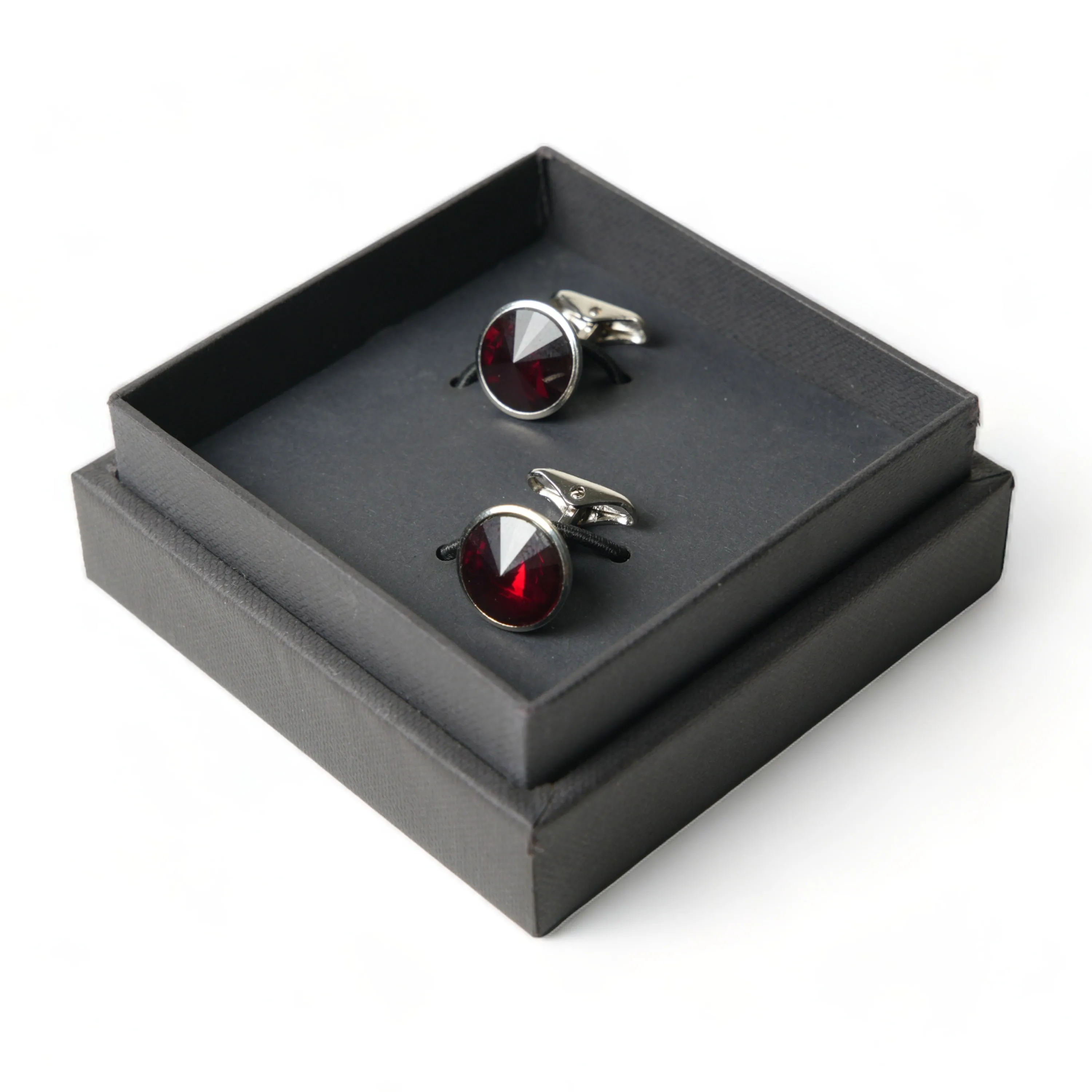 Chokore Silver Crystal Cufflinks (Red)