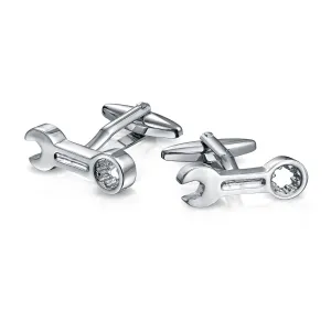 Construction Worker Tools Shirt Cufflink for Men Silver Tone Stainless Steel