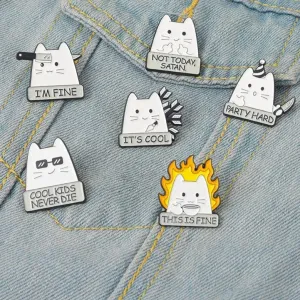 Coolest Cat Enamel Pins Collection