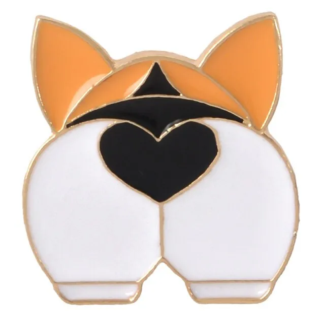 Corgi Heart Butt Pins butt brooches