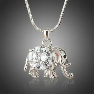 Crystal Elephant Pendant Necklace KPN0237