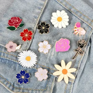 Cute Flower Series Badge Fashion Enamel Brooch Pins