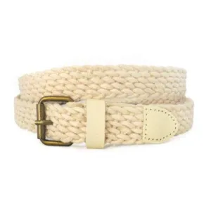 DANNY - Casual Cream Cotton Webbing Belt