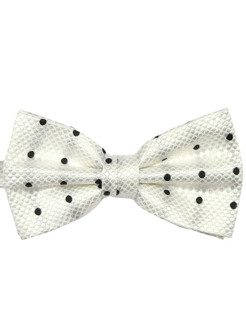 DÉCLIC Classic Spot Bow Tie - White/Black