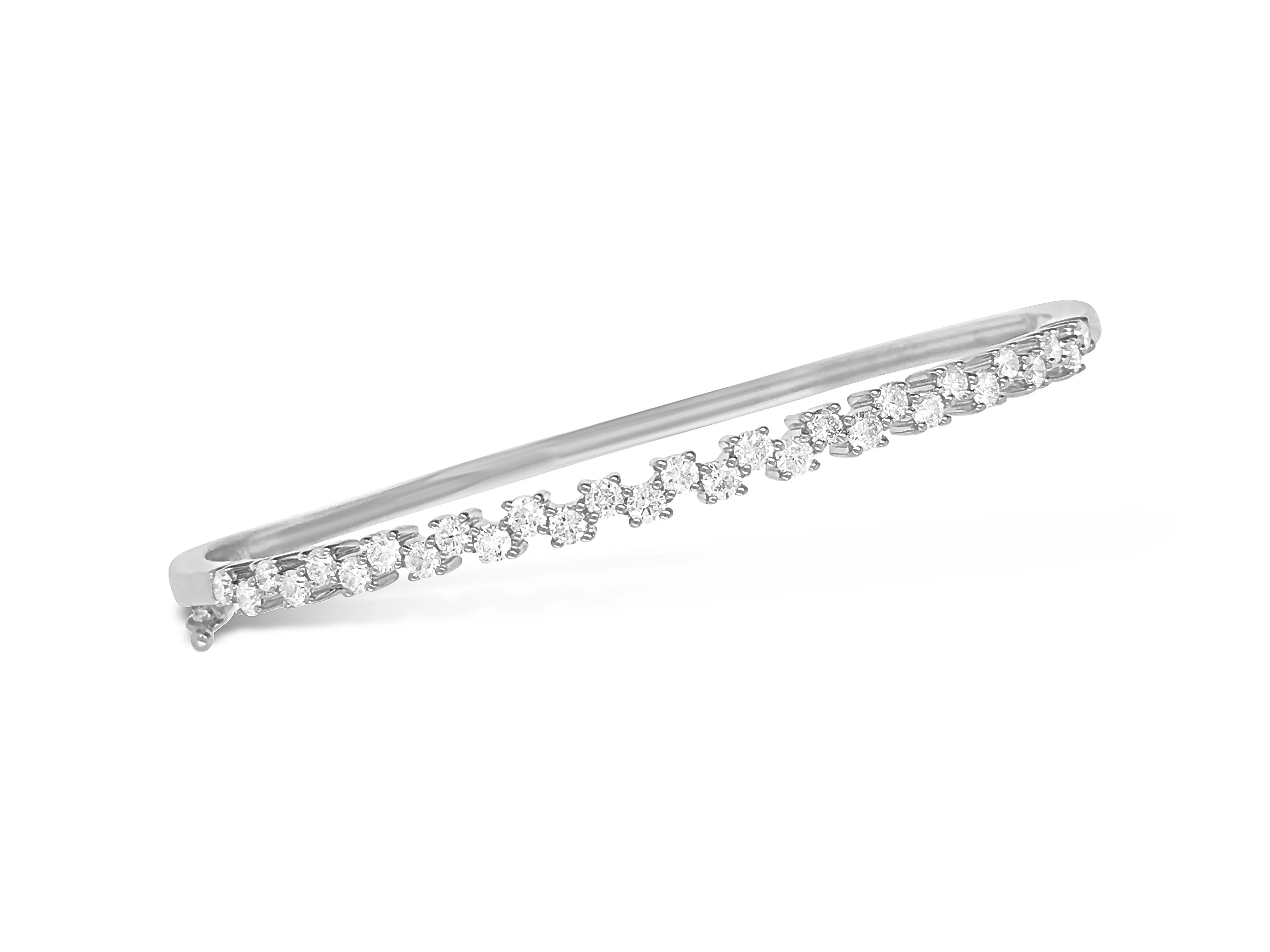 Diamond Zig-Zag Bangle Bracelet