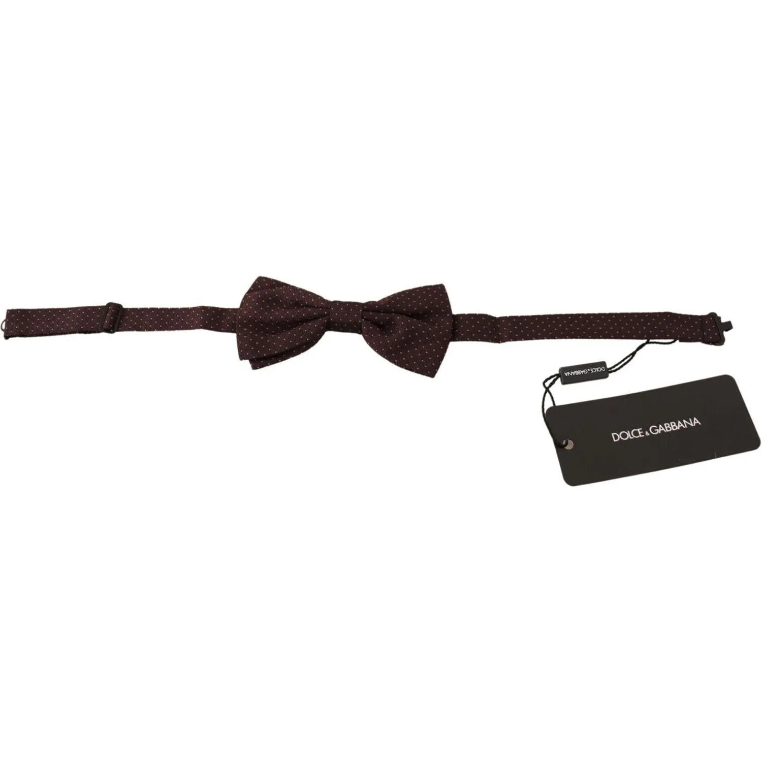 Dolce & Gabbana Elegant Brown Dot Pattern Silk Bow Tie