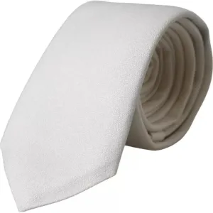 Dolce & Gabbana White Silk Classic Adjustable Men Tie