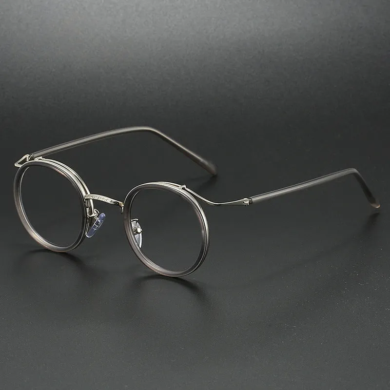 Evander Titanium Round Glasses Frame