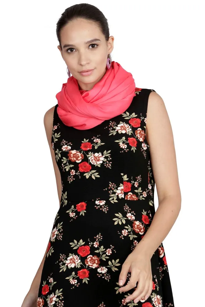 FabSeasons Pink Cotton Viscose Solid - Plain Super Soft & Stylish Scarf