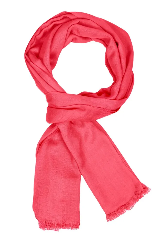 FabSeasons Pink Cotton Viscose Solid - Plain Super Soft & Stylish Scarf