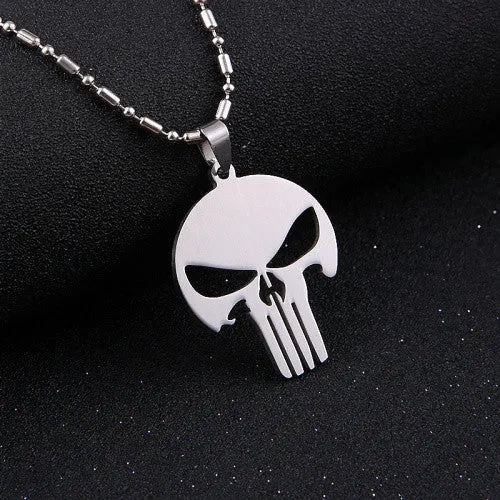 Fashion Silver chain Men Necklaces Jewelry Slippy Bat Batman Sign Pendant Stainless Steel Pendant with Chain Necklace