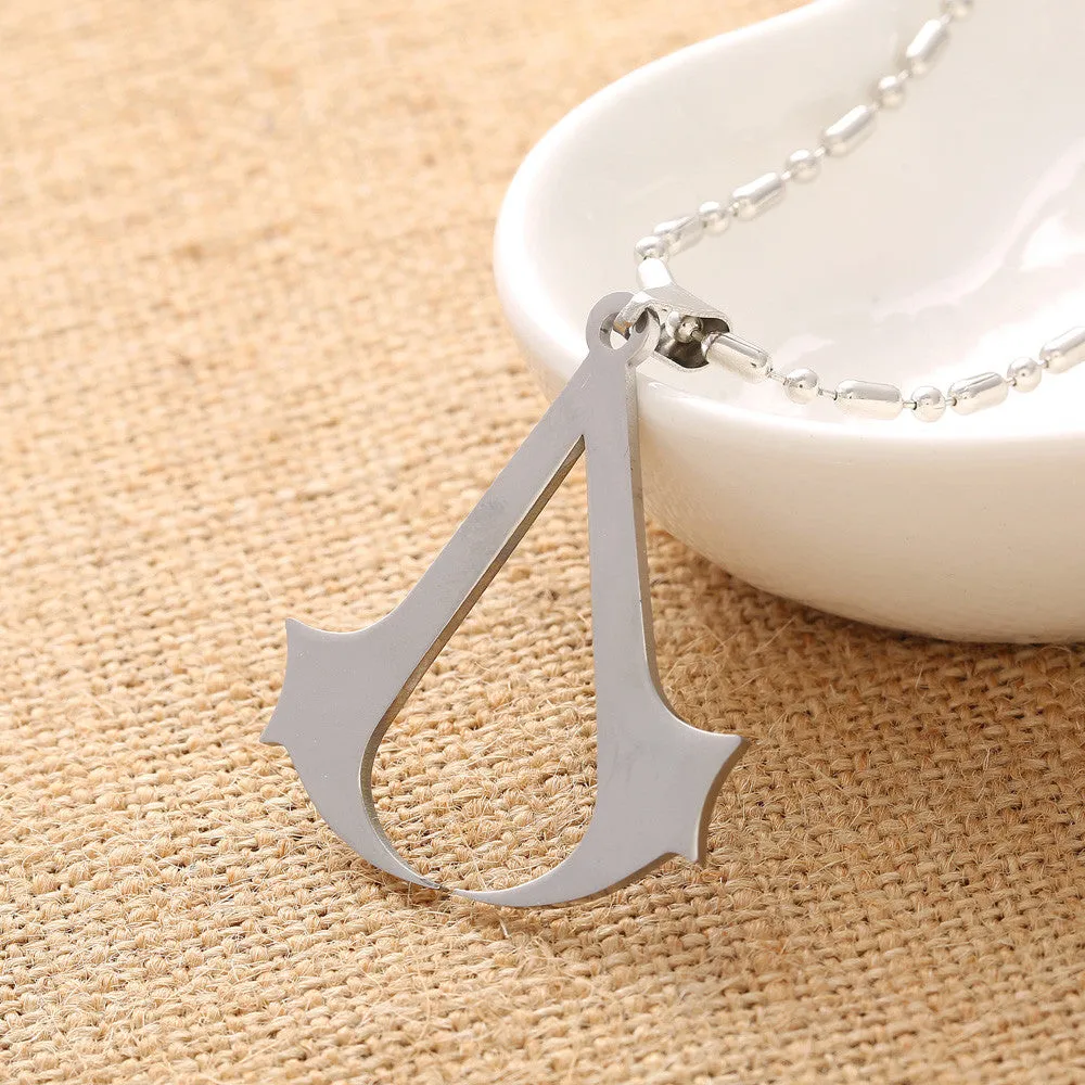 Fashion Silver chain Men Necklaces Jewelry Slippy Bat Batman Sign Pendant Stainless Steel Pendant with Chain Necklace