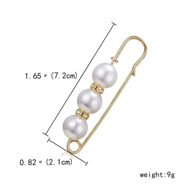 Fixed Straps Anti Slip Pin Jewelry Simple Enamel Big Pearl Brooch Women Charm Accessories Cardigan Anti Wearing Pins Enamel Pin