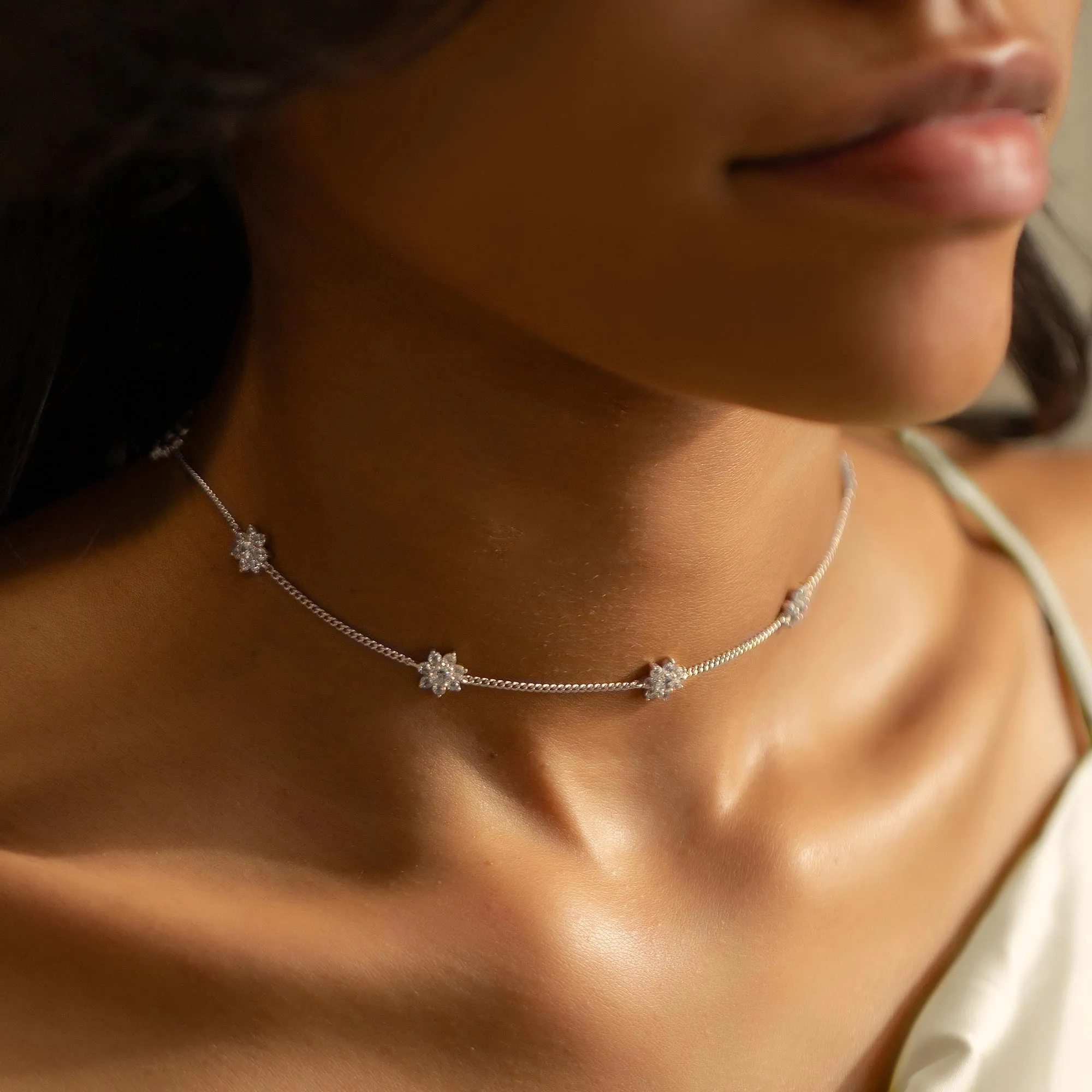 Fleur Crystal Choker Necklace