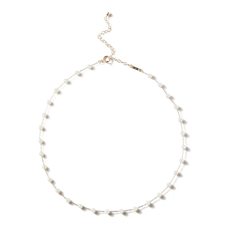 Floating Pearl Chain Necklace